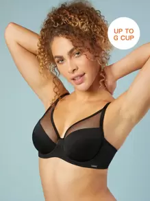 LUVLETTE Plunge Underwire Unlined T-Shirt Bra - Black - View 2