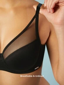 LUVLETTE Plunge Underwire Unlined T-Shirt Bra - Black - View 4