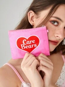 ROMWE X Care Bears 小購物袋帶零錢包可愛標語卡通圖案粉色 - 粉色 - 查看 6