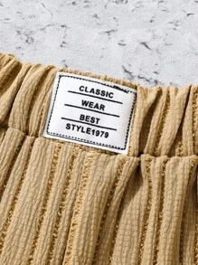 SHEIN Quần Trai Đắp vá màu trơn Giải trí - Lạc đà - Xem 4