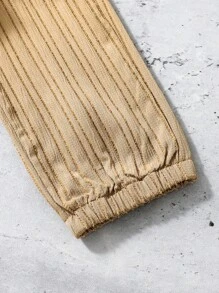 SHEIN Quần Trai Đắp vá màu trơn Giải trí - Lạc đà - Xem 5