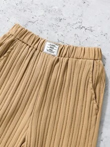 SHEIN Quần Trai Đắp vá màu trơn Giải trí - Lạc đà - Xem 6