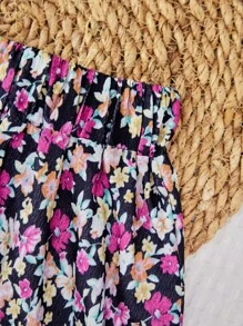 女孩印花百褶半身裙 - 彩色 - 查看 4