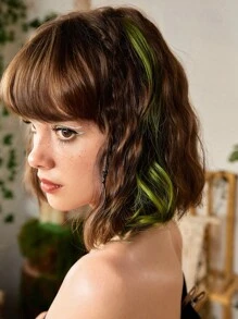 ROMWE Fairycore 2入組綠色卷合成纖維接髮 - 綠色 - 查看 1