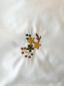 Bộ 3 vỏ chăn thêu hoa và cây với 1 vỏ chăn và 2 vỏ gối, Bộ chăn ga gối dệt gia đình hiện đại - trắng - Xem 2