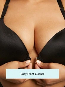 LUVLETTE Áo ngực Plus Dream Curve Support + Đóng phía trước - màu đen - Xem 3