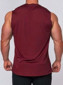 Manfinity Sport Corelite Hombres Top tank deportivo con estampado de slogan - Burdeos - Ver 2