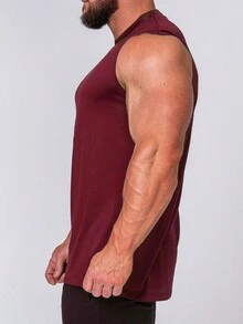 Manfinity Sport Corelite Hombres Top tank deportivo con estampado de slogan - Burdeos - Ver 3