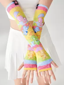 ROMWE X Care Bears 1pc Women Cartoon Bear Pattern Arm Sleeves - Multicolor - View 1