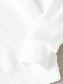 SHEIN Girls Letter Graphic Sweatshirt - White - View 4