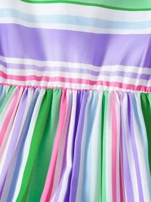 SHEIN Tween Girl Striped Ruffle Trim Dress - Multicolor - View 6