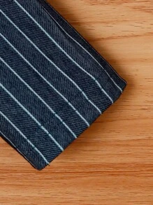 SHEIN Baby Boy Pinstriped Print Blazer & Bow Front Tee & Pants