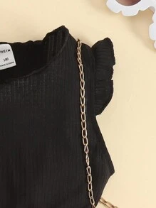 Toddler Girls Ruffle Trim Tank Top & Paperbag Waist Shorts - Multicolor - View 3