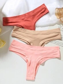 3pack Plain Simple Thong - Multicolor - View 2