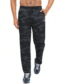 Men Camo Graphic Sports Trousers - Multicolor - View 1