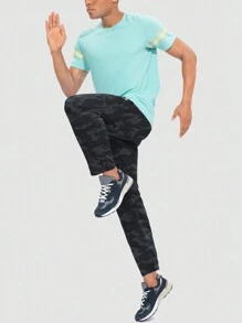 Men Camo Graphic Sports Trousers - Multicolor - View 3