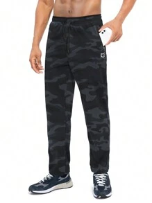 Men Camo Graphic Sports Trousers - Multicolor - View 4