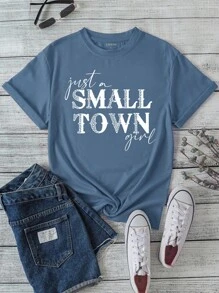 SHEIN LUNE Letter Graphic Tee
