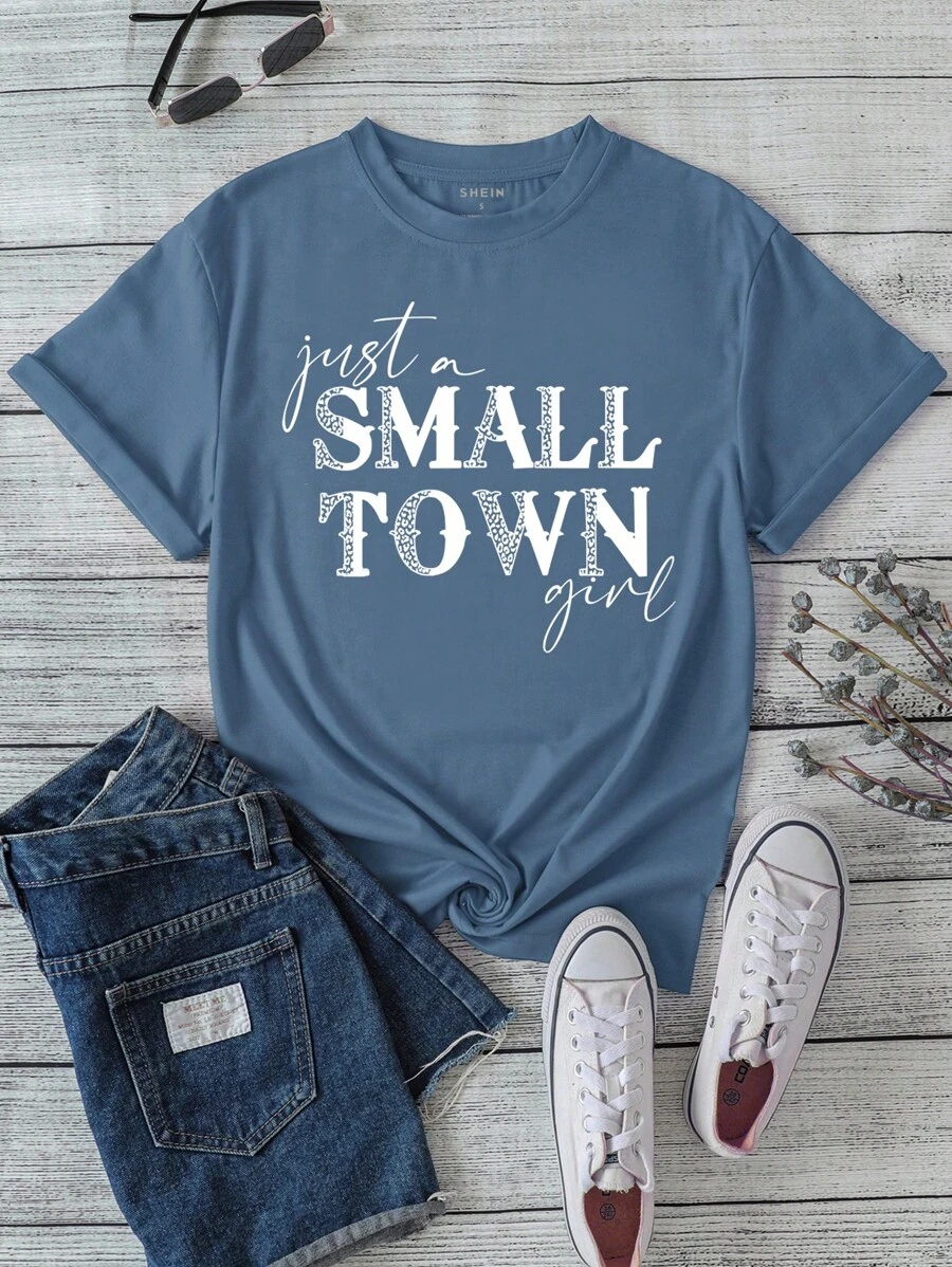 SHEIN LUNE Letter Graphic Tee