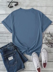 SHEIN LUNE Letter Graphic Tee