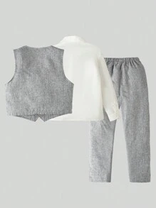 SHEIN Bộ hai mảnh Trai Nơ Bướm Nút đôi Nút phía trước Khối Màu Buổi tiệc - Nhiều màu - Xem 8
