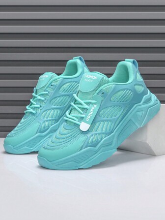 字母貼飾前綁帶老爹鞋