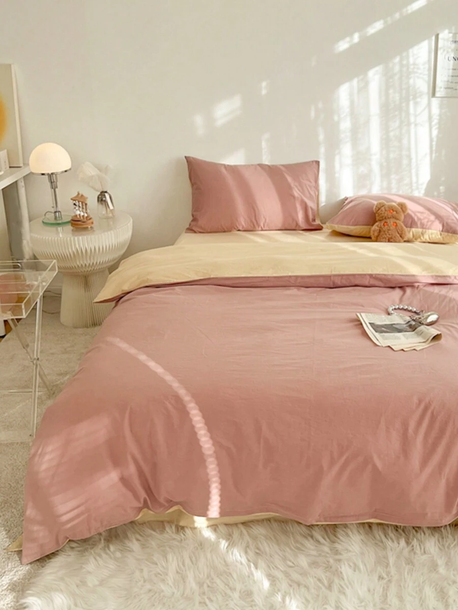 3pcs Soft & Comfortable Duvet Cover Set (1 Duvet Cover And 2 Pillow Shams), Modern Fabric Bedding Set, Suitable For Home, All Seasons, Men/Women Dorms, Schools, And Dorm Decor - Multicolor - View 1