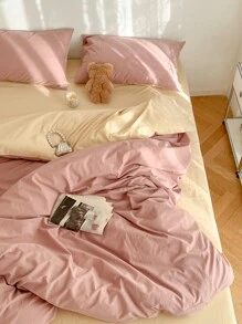 3pcs Soft & Comfortable Duvet Cover Set (1 Duvet Cover And 2 Pillow Shams), Modern Fabric Bedding Set, Suitable For Home, All Seasons, Men/Women Dorms, Schools, And Dorm Decor - Multicolor - View 6