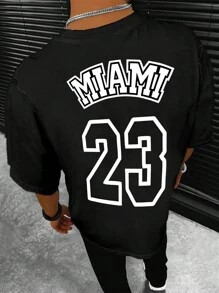 Aesthetic Post--Men Letter Graphic Tee - Black - View 1