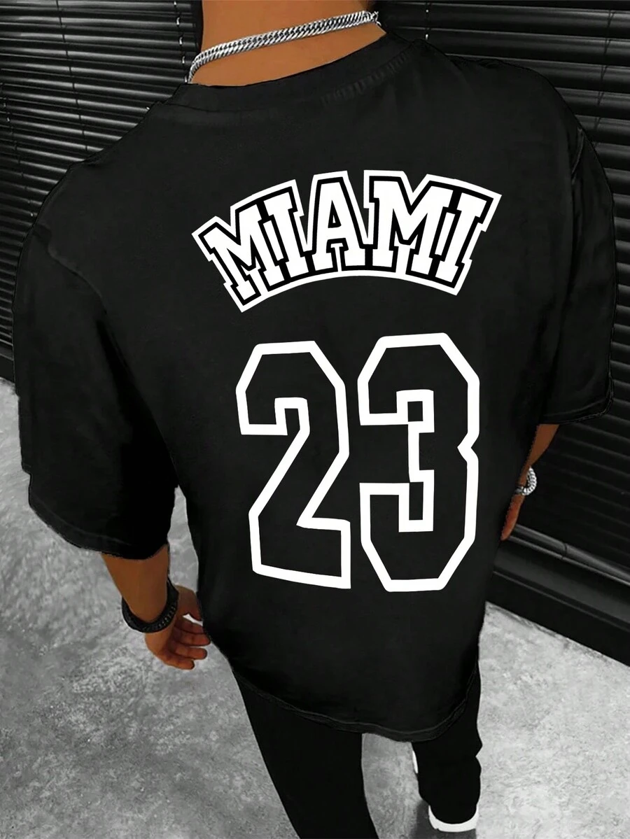 Aesthetic Post--Men Letter Graphic Tee - Black - View 1