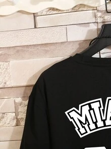 Aesthetic Post--Men Letter Graphic Tee - Black - View 4