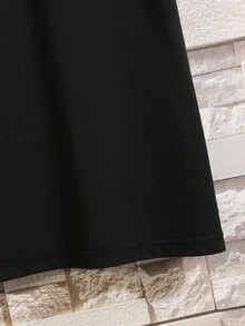 Aesthetic Post--Men Letter Graphic Tee - Black - View 7