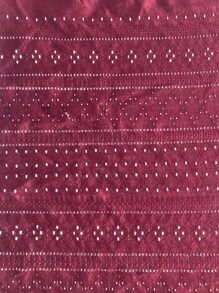 SHEIN 加大孔眼刺绣泡泡袖 T 恤