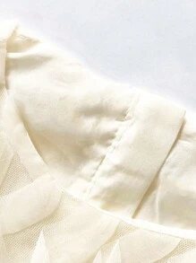 Teen Girl Puff Sleeve Dress - Beige - View 3