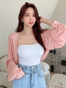 DAZY Áo nữ màu trơn Giải trí - Hồng - Xem 1