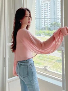 DAZY Áo nữ màu trơn Giải trí - Hồng - Xem 2