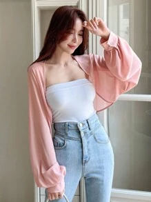 DAZY Áo nữ màu trơn Giải trí - Hồng - Xem 4