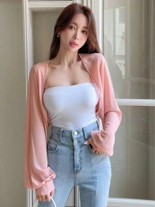 DAZY Áo nữ màu trơn Giải trí - Hồng - Xem 5