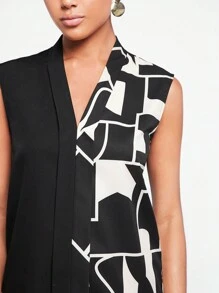 BizChic In Địa lý Áo không tay Trang phục làm việc - màu đen - Xem 4