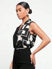 BizChic In Địa lý Áo không tay Trang phục làm việc - màu đen - Xem 6