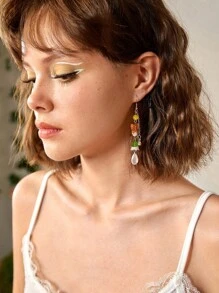 ROMWE Fairycore 1 đôi Boho Loại bướm & Trang trí hoa Thả hoa tai Đối với phụ nữ Để Trang Trí Hàng Ngày - Nhiều màu - Xem 5