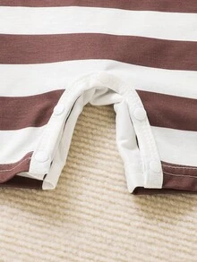 SHEIN 男嬰3入組條紋圖案背心連體短褲 - 彩色 - 查看 5