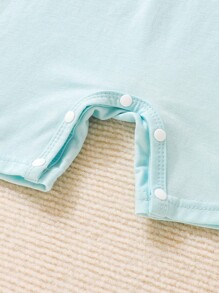 SHEIN Vintaside Kids 嬰兒男孩3入組條紋吊帶連體褲 - 藍白色 - 查看 6