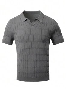 Manfinity Hypemode Áo dệt kim nam màu trơn Giải trí - Xám - Xem 4