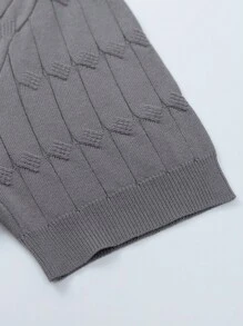 Manfinity Hypemode Áo dệt kim nam màu trơn Giải trí - Xám - Xem 5
