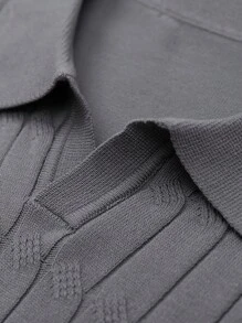 Manfinity Hypemode Áo dệt kim nam màu trơn Giải trí - Xám - Xem 6