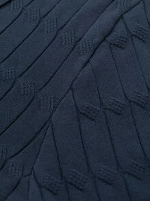 Manfinity Hypemode Áo dệt kim nam màu trơn Giải trí - Màu xanh hải quân - Xem 7