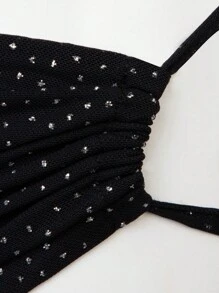 SHEIN BAE One Shoulder Tie Backless Cut Out Waist Split Thigh Dress - Black - View 7