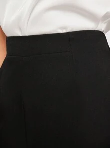 BizChic Solid Wide Leg Shorts Workwear - Black - View 5