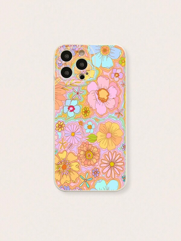 Dear Darling Design Studio 1pc Floral Pattern Silicone Phone Case For
